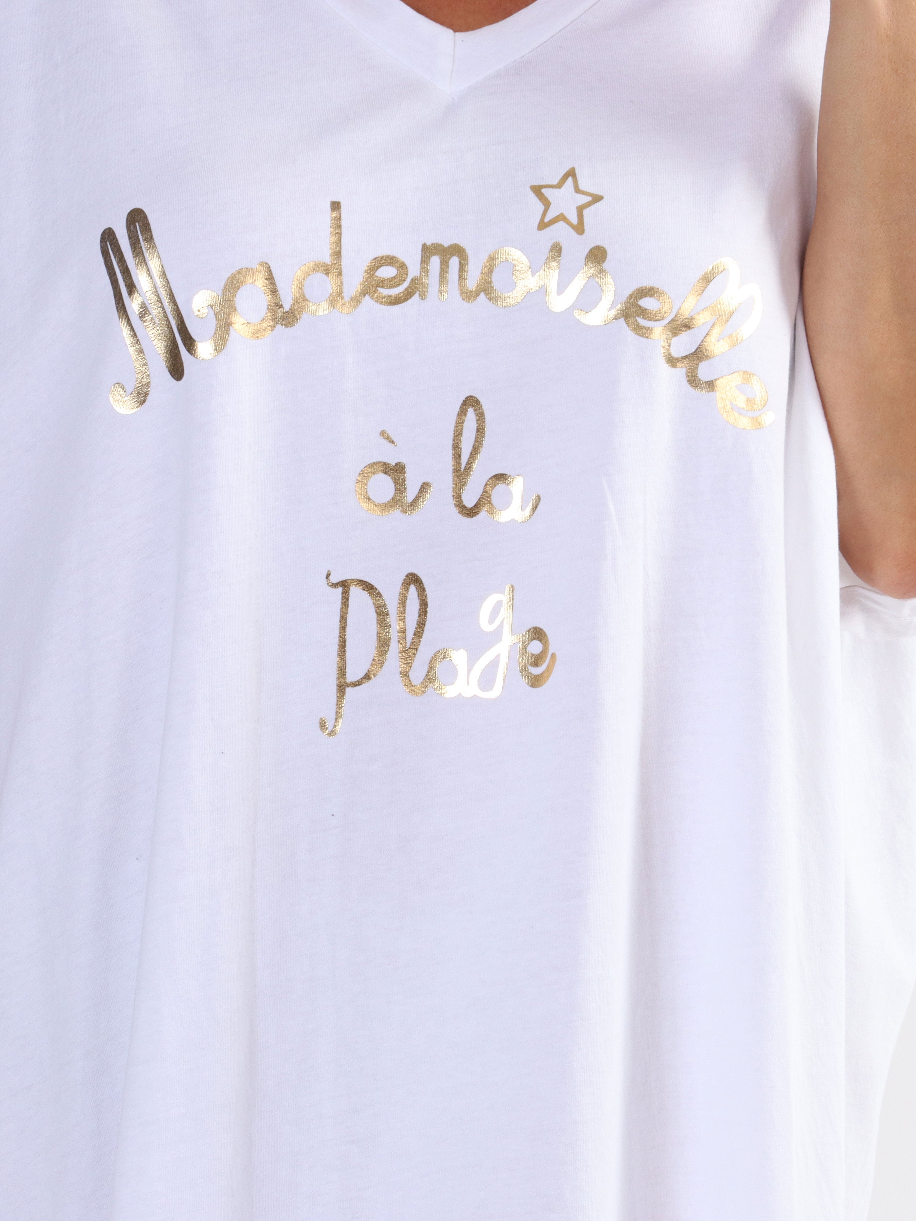 Bree - Plus size t-shirt kjole i bomuld med tekst foran